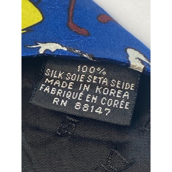 Dr. Seuss The Cat in the Hat Blue Golf Tie 100% Silk Vintage Circa 1994 - Picture 7 of 12